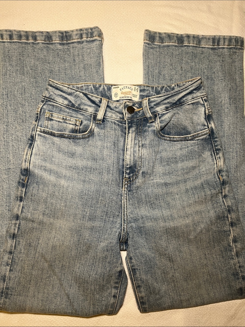 Fat Face Women's Elise Wide Leg Jeans - Light Wash Blue